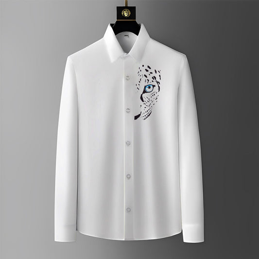 Luxury Design White Printed Cotton Shirt (FMC - A3)