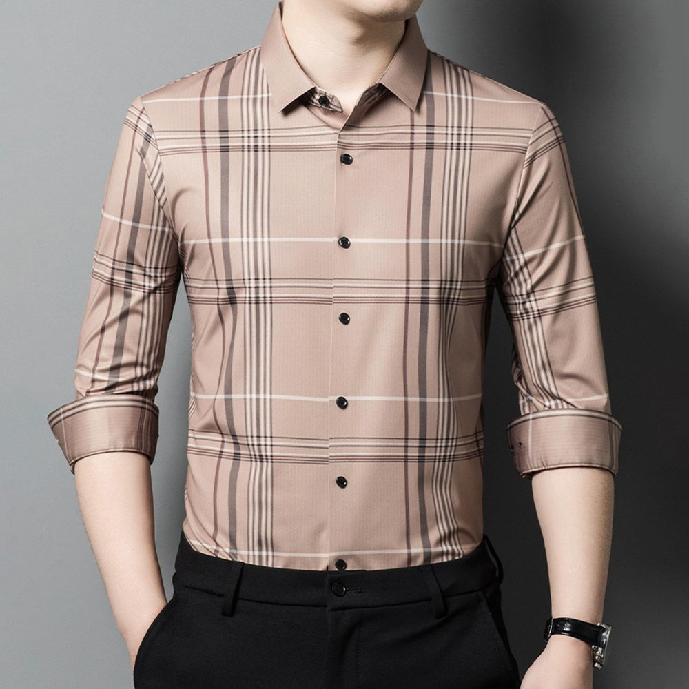 Peachy Charm Full Sleeve Cotton Check Shirt (PEACH 2)