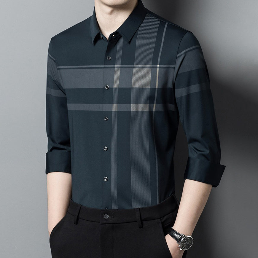 Midnight Men's Full Sleeve Cotton Check Shirt (DGC)