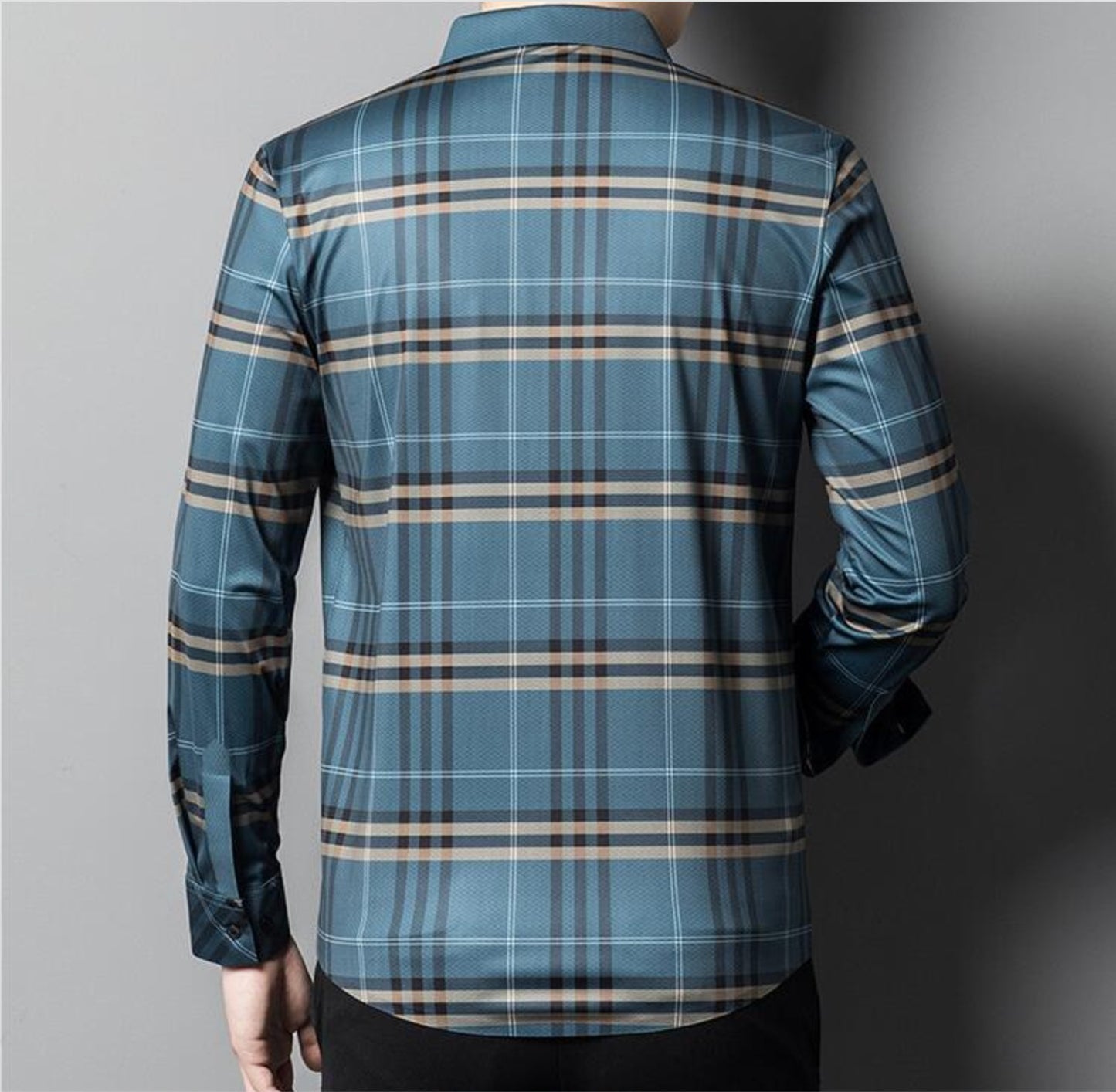 Azure Sky Full Sleeve Cotton Check Shirt (BLUEBOX)