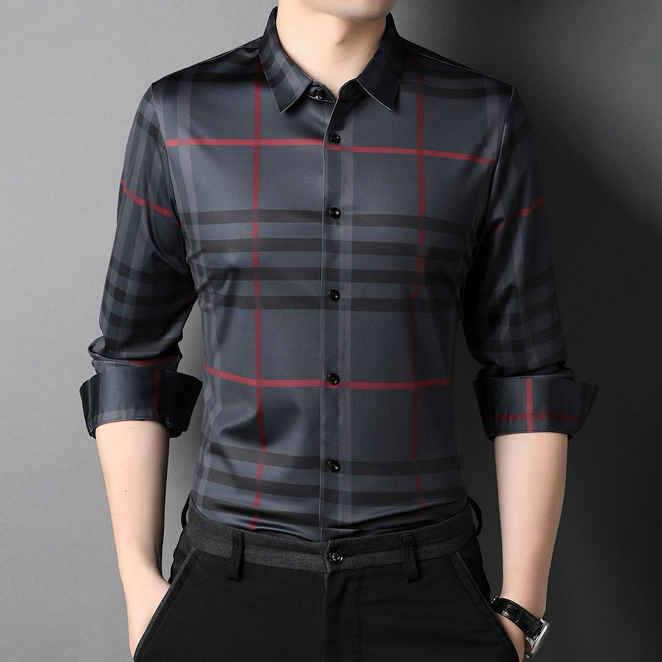 Urban Metal Full Sleeve Cotton Check Shirt (GREYBOX)