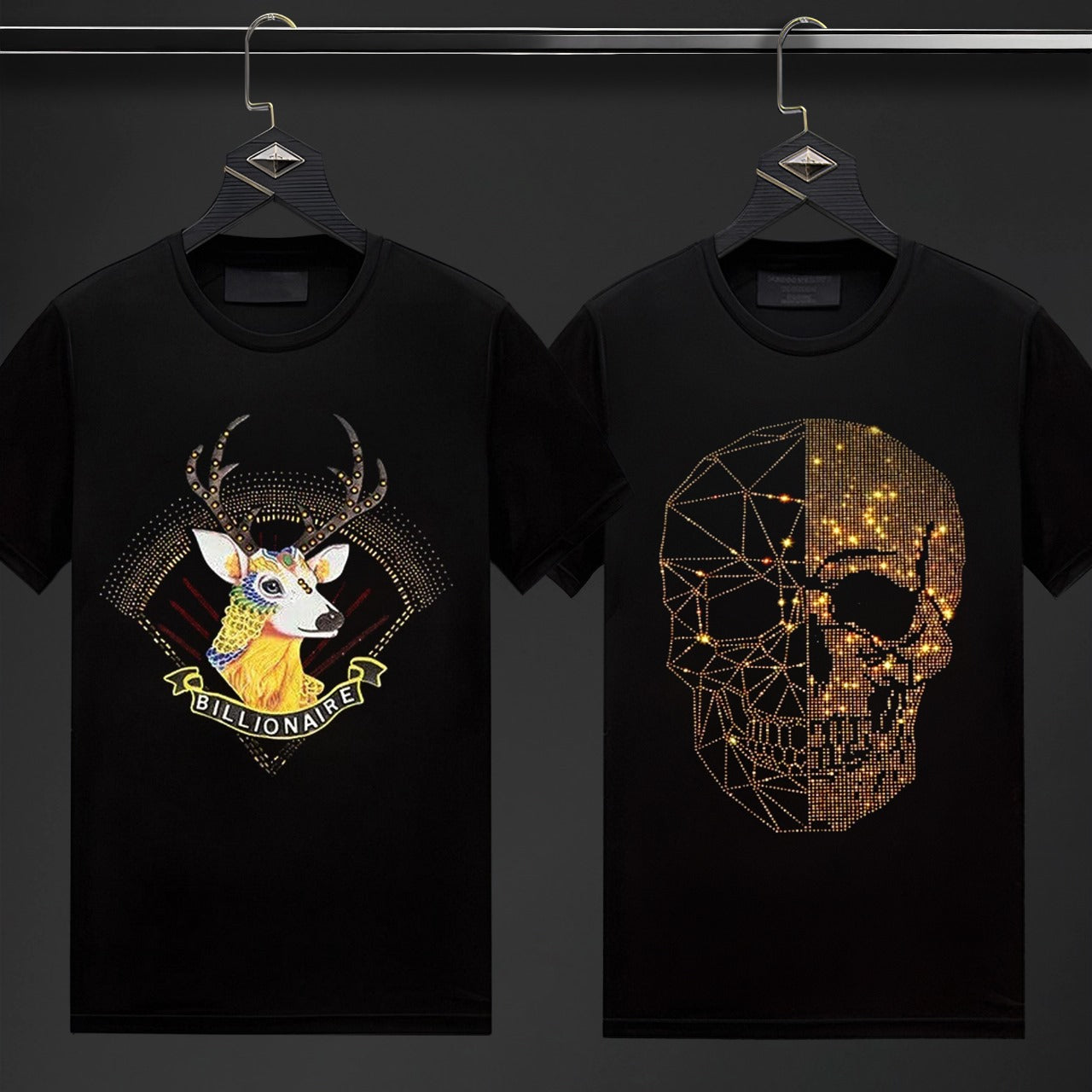 Pack Of 2 Luxury Cotton T-shirts (BUCK+SKULL)