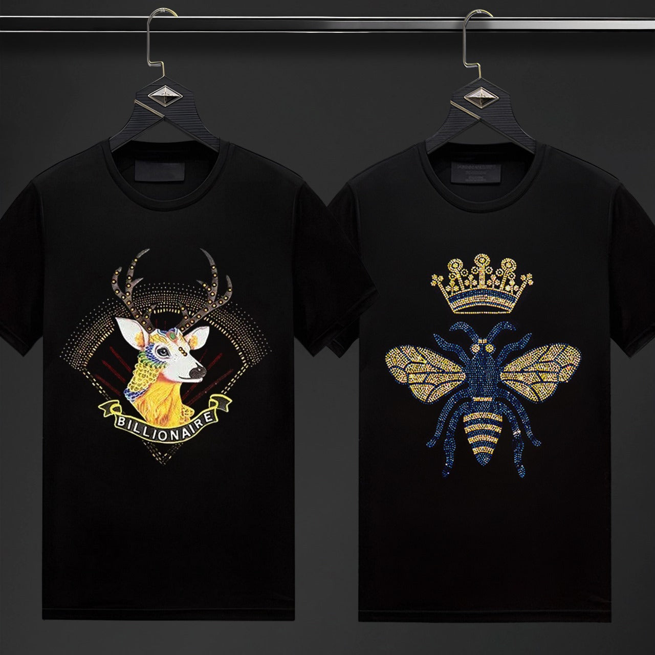 Pack Of 2 Luxury Cotton T-shirts (BUCK+BUTTERFLY)