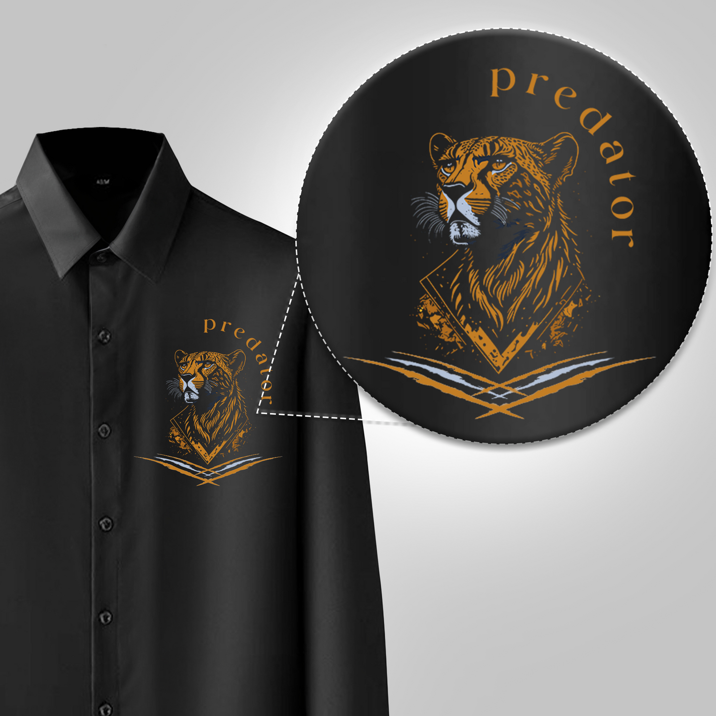 Luxury Design Black Printed Cotton Shirt (FMC - A31)
